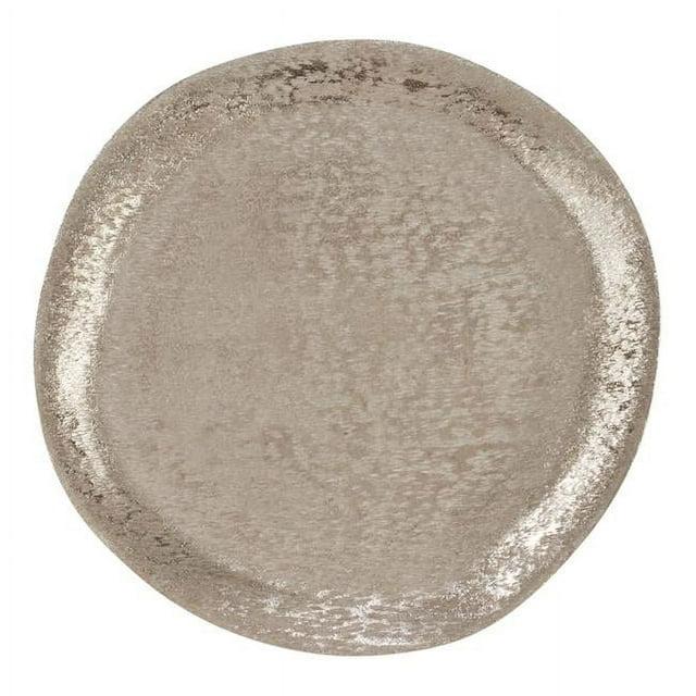 Saro Lifestyle Brushed Aluminum Charger (Set of 4), Silver, 13" Round