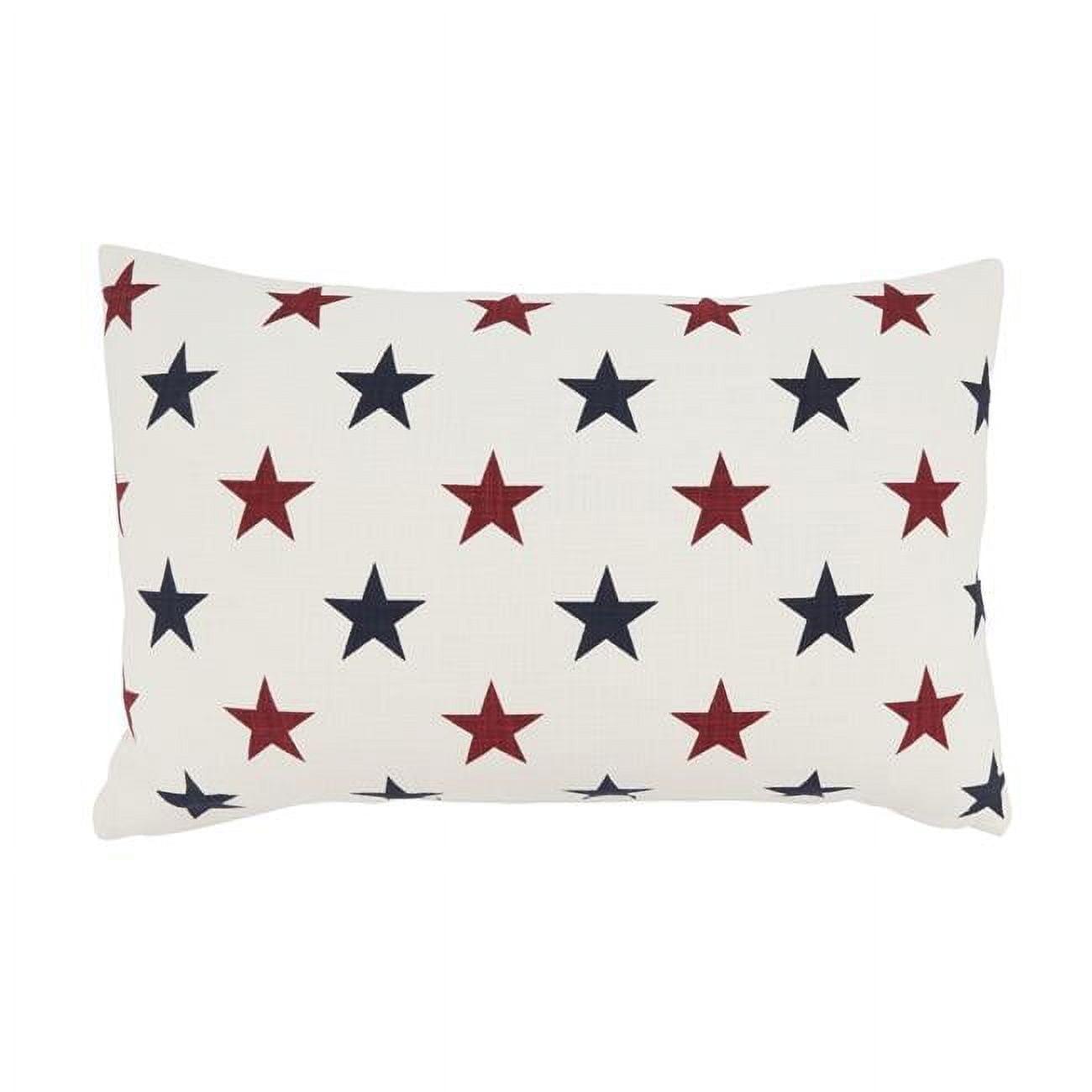 Americana Stars Red and Blue Cotton Throw Pillow