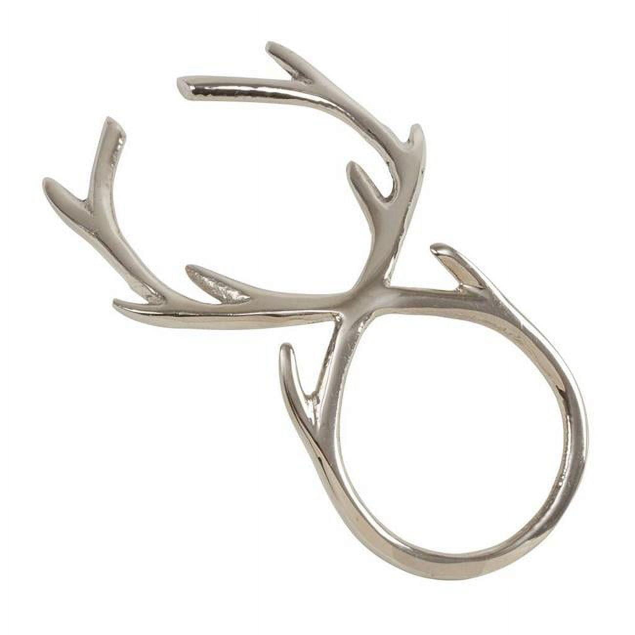 Silver Antler Design Napkin Rings Set of 4