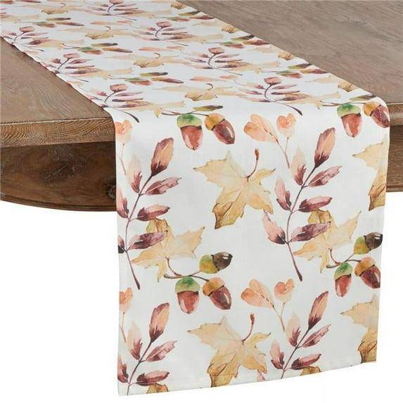 Saro Lifestyle Autumn Leaf Table Runner With Acorn Design 16"x72"