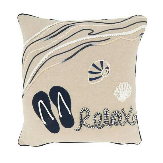 Saro Naviguer Collection Cotton Throw Pillow