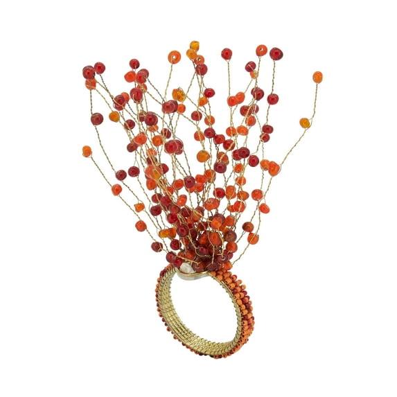 Saro Beaded Design Napkin Ring (Set of 4)