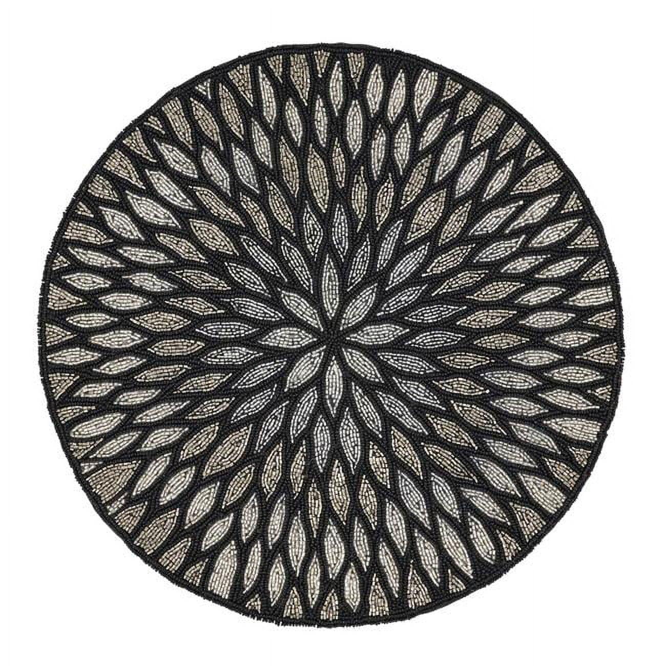 Saro Lifestyle Saro Lifestyle Round Placemats With Beaded Design (Set of 4)