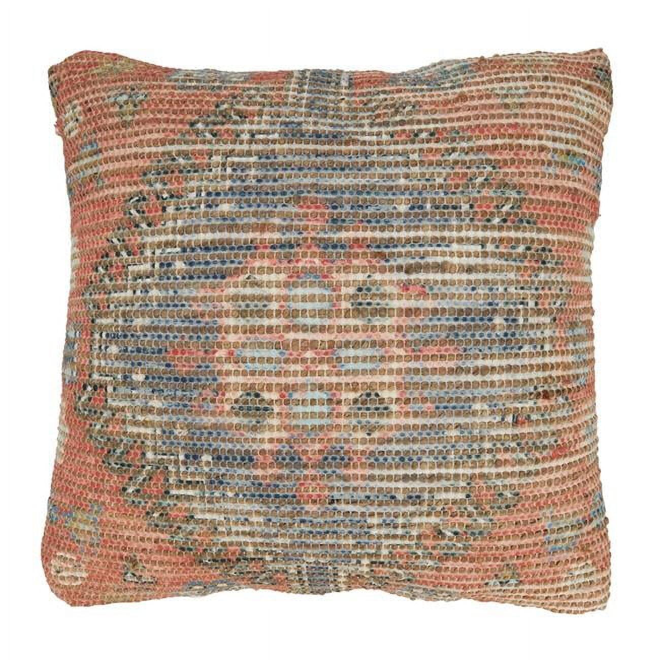 Bohemian Multicolor Cotton Chindi Throw Pillow Cover 20"