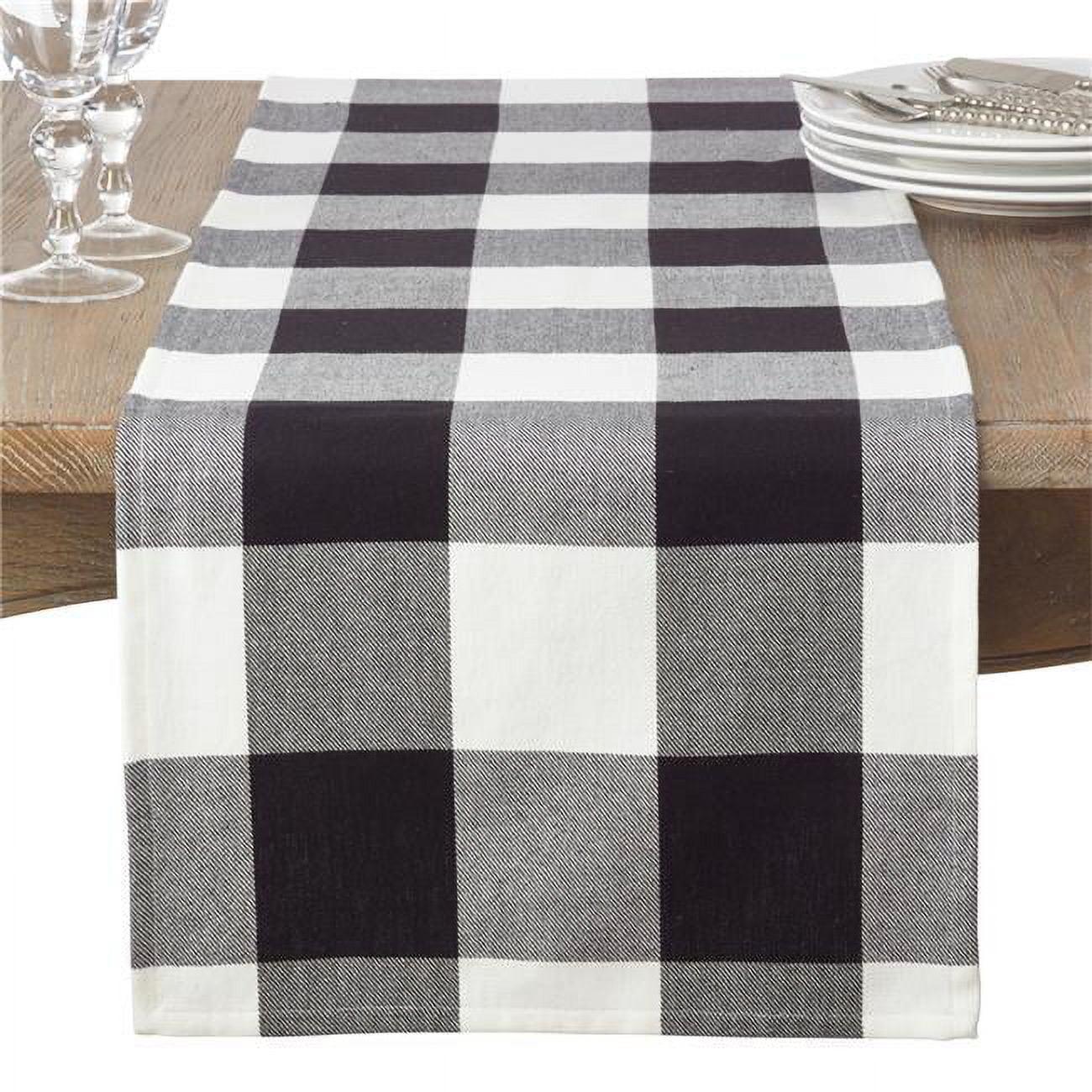 Saro Lifestyle Cotton Table Runner With Buffalo Plaid Design