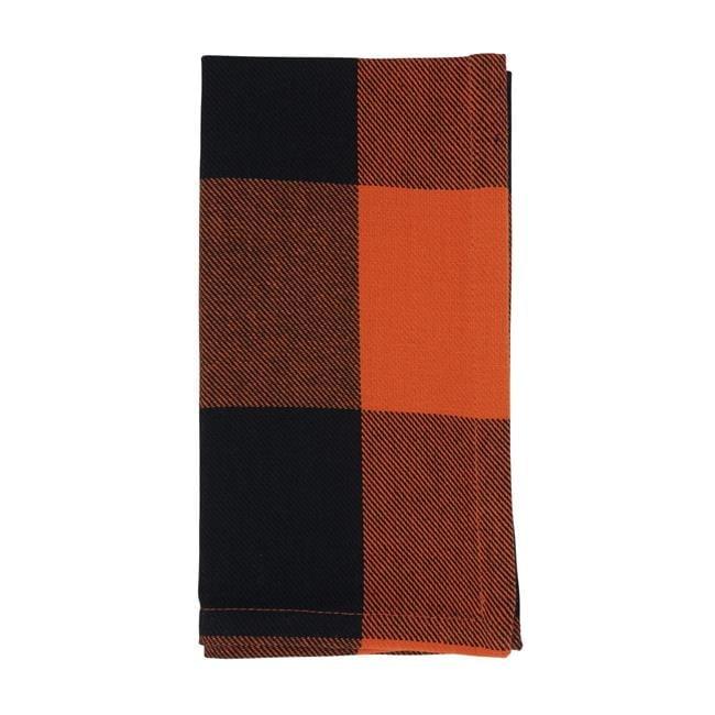 Saro Harvest Buffalo Plaid Collection 100% Cotton Plaid Square Napkin (Set of 4)
