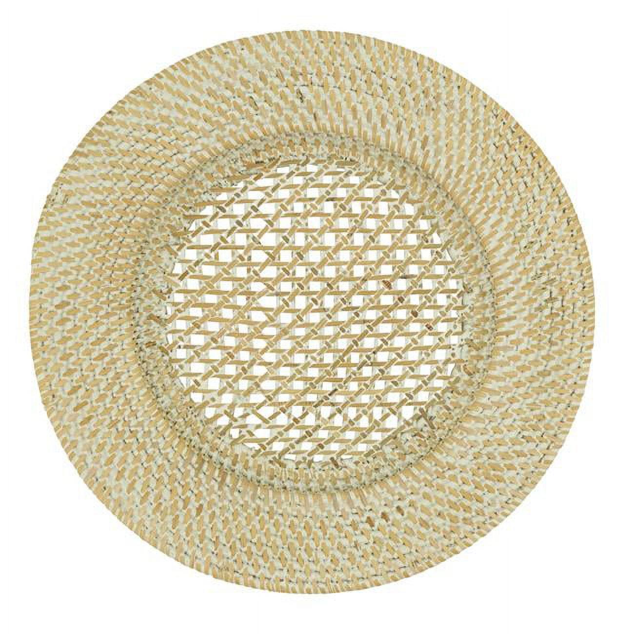 Handcrafted Natural Rattan Round Charger Plates, Set of 4