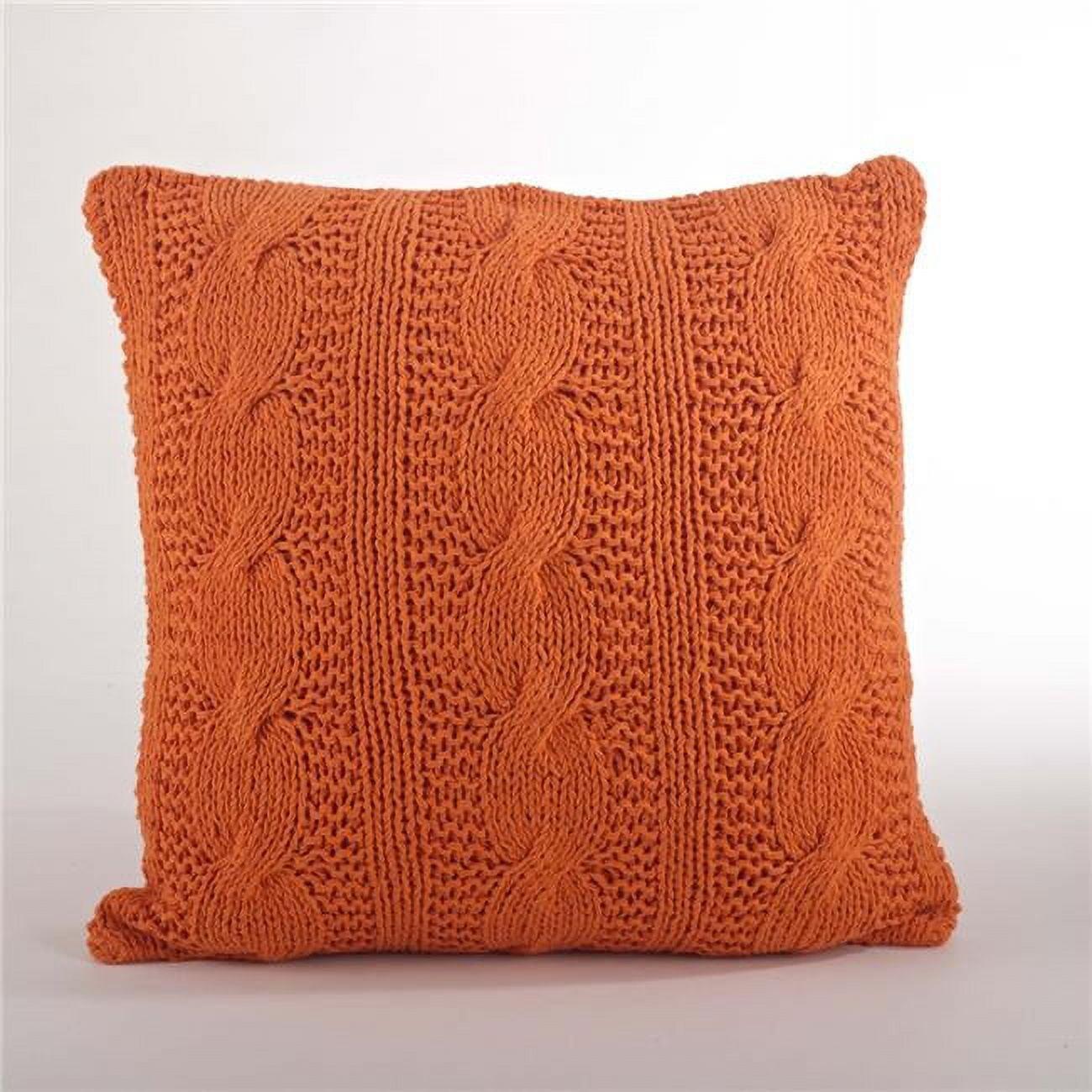 20"x20" Oversize Cable Knit Design Square Throw Pillow - Saro Lifestyle