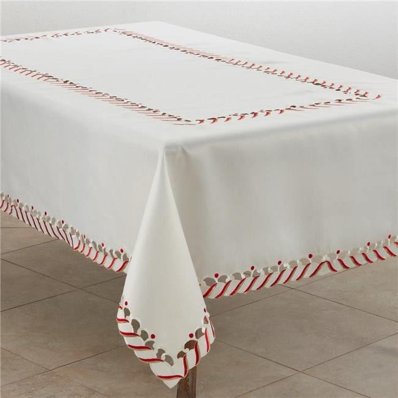 Saro Bonbon Striped Christmas Tablecloth