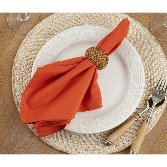 Saro Lifestyle Everyday Cloth Table Napkins (Set of 12), Pumpkin, 20" x 20"