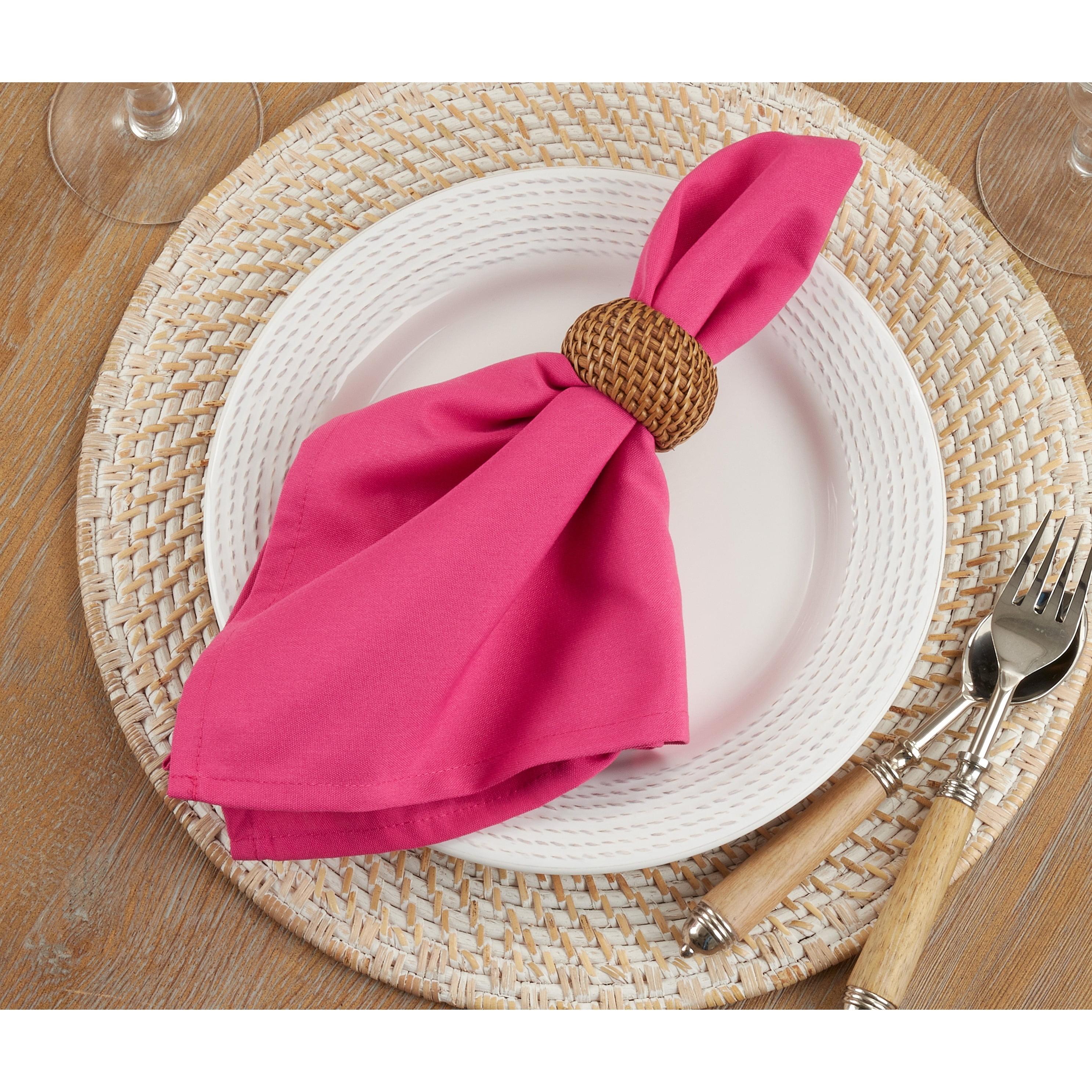 Saro Lifestyle Everyday Cloth Table Napkins (Set of 12), Fuchsia, 20" x 20"