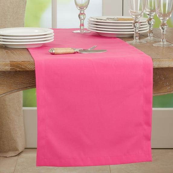 Saro Lifestyle Solid Color Everyday Table Runner, Fuchsia, 16" x 90"