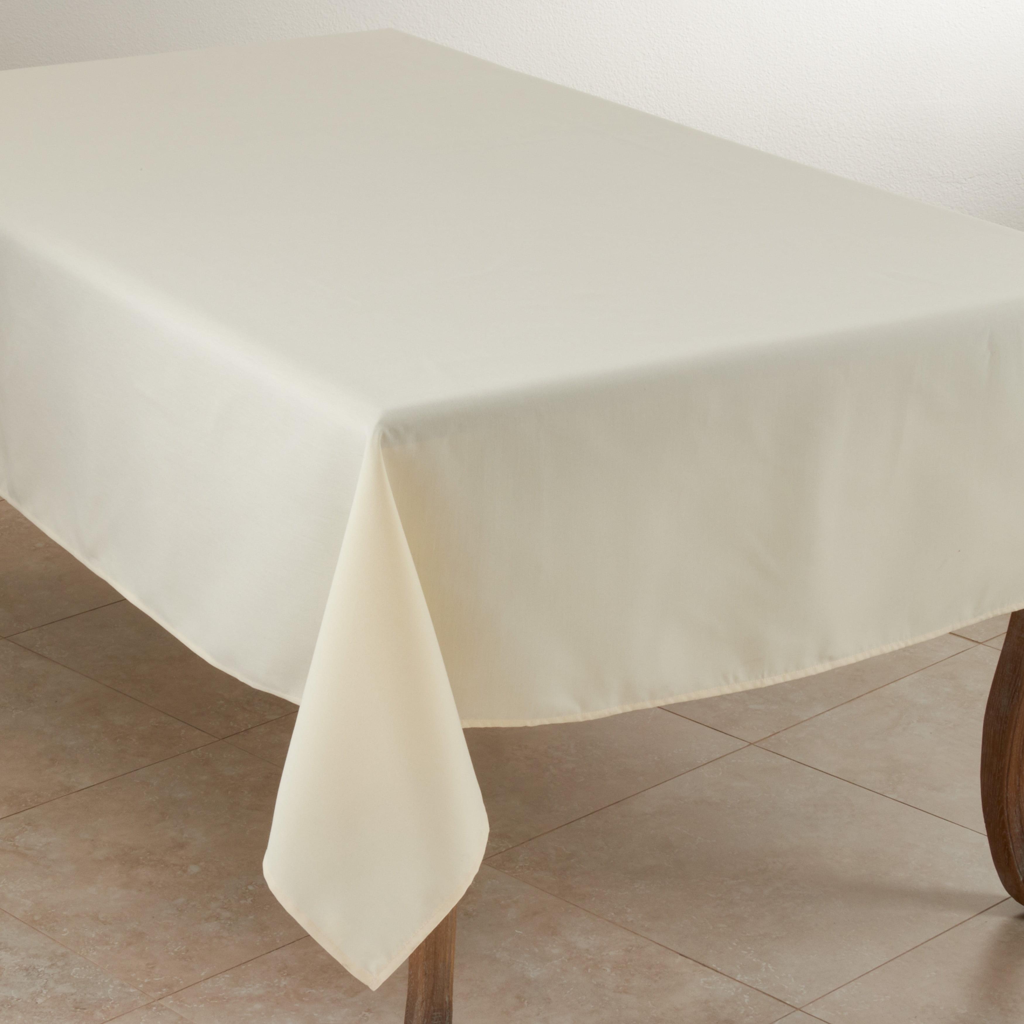 Saro Lifestyle Solid Color Everyday Tablecloth, Ivory, 65" x 140"
