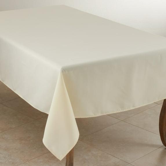 Saro Lifestyle Solid Color Everyday Tablecloth, Ivory, 65" x 140"