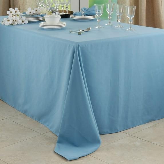 Saro Lifestyle Solid Color Everyday Tablecloth, Aqua, 90" x 132"
