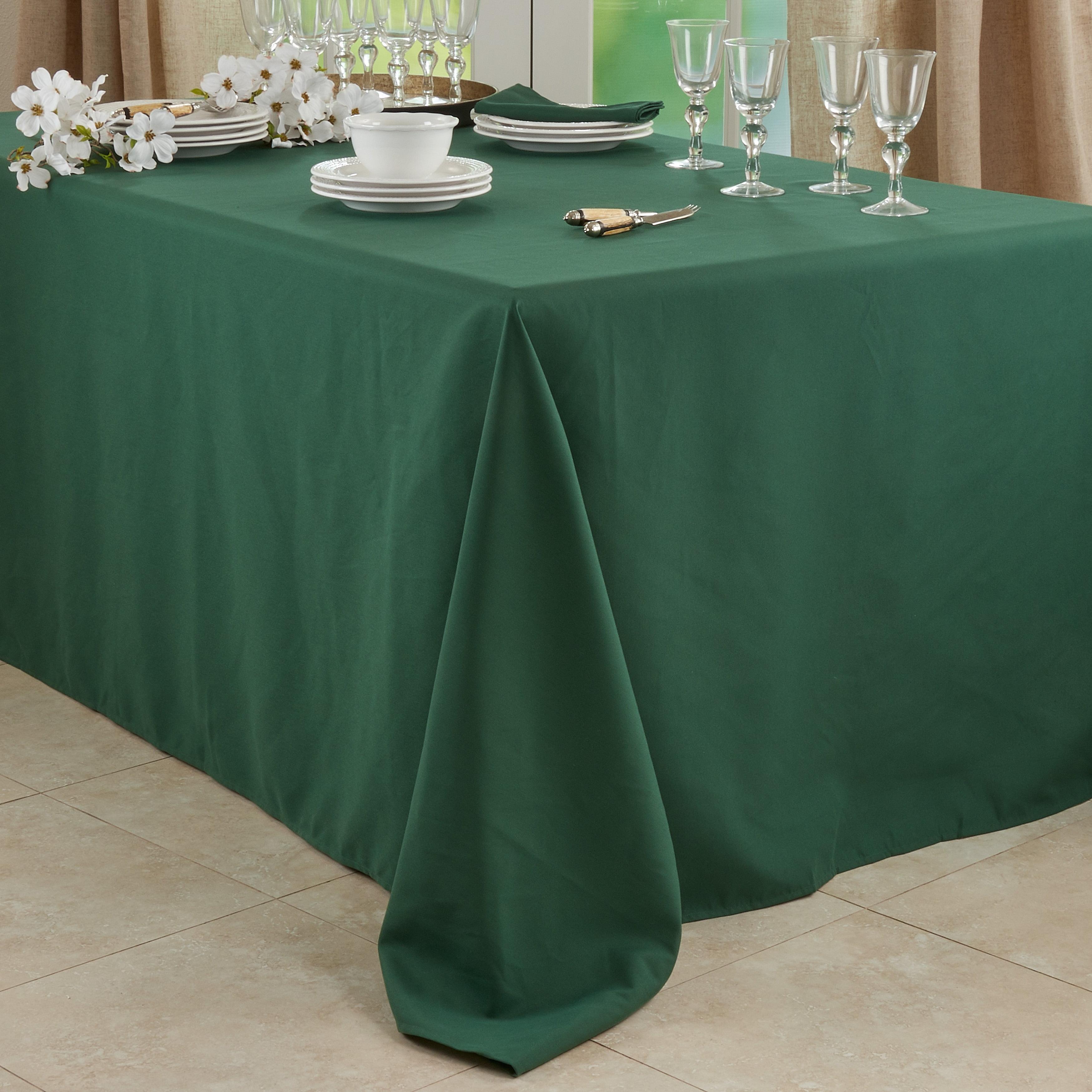 Saro Lifestyle Solid Color Everyday Tablecloth, Jasper Green, 90" x 156"