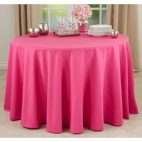 Saro Lifestyle Solid Color Everyday Tablecloth, Fuchsia, 90" Round