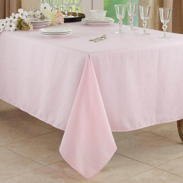 Saro Lifestyle Solid Color Everyday Tablecloth, Pink, 65" x 160"