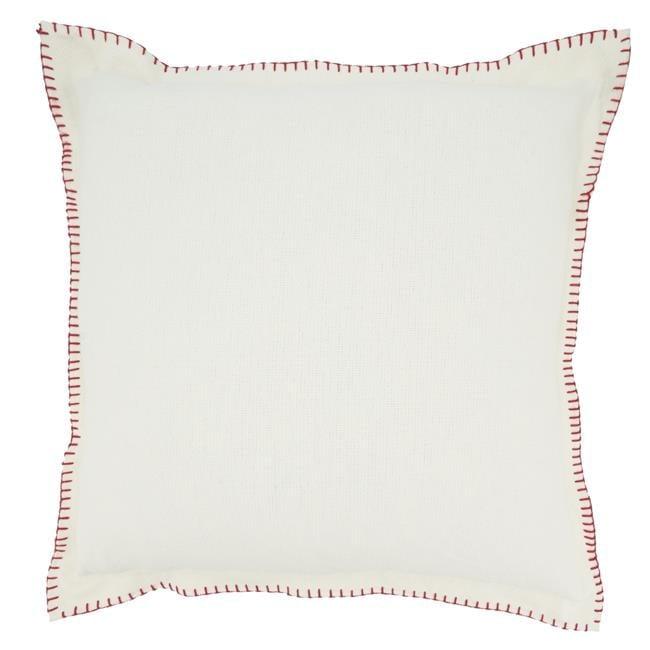 Saro Lifestyle Celena Collection Whip Stitched Flange Design Throw Pillow, White, 20"x20"