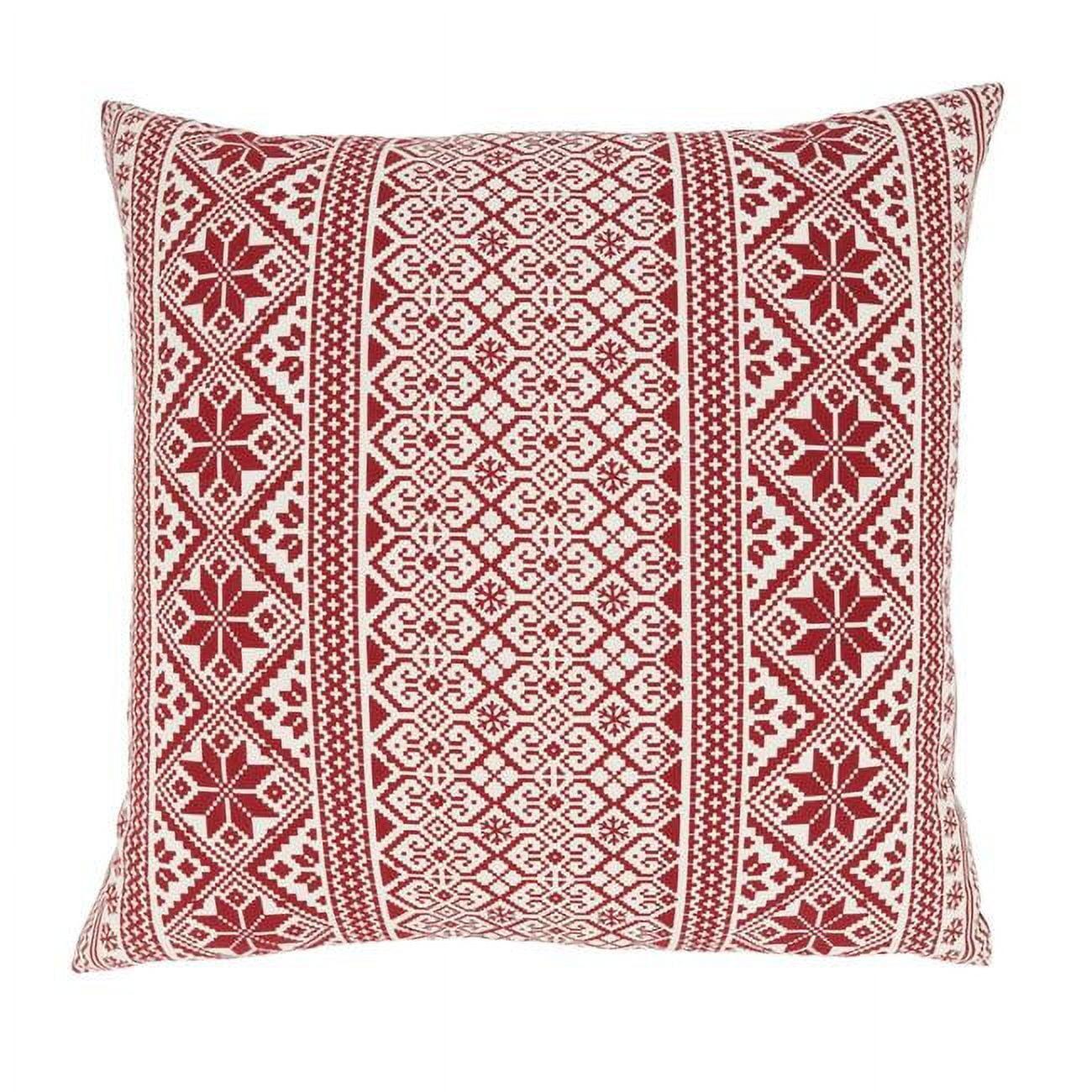 Saro Lifestyle Seasonal Spirit Christmas Pattern Poly Filled Throw Pillow