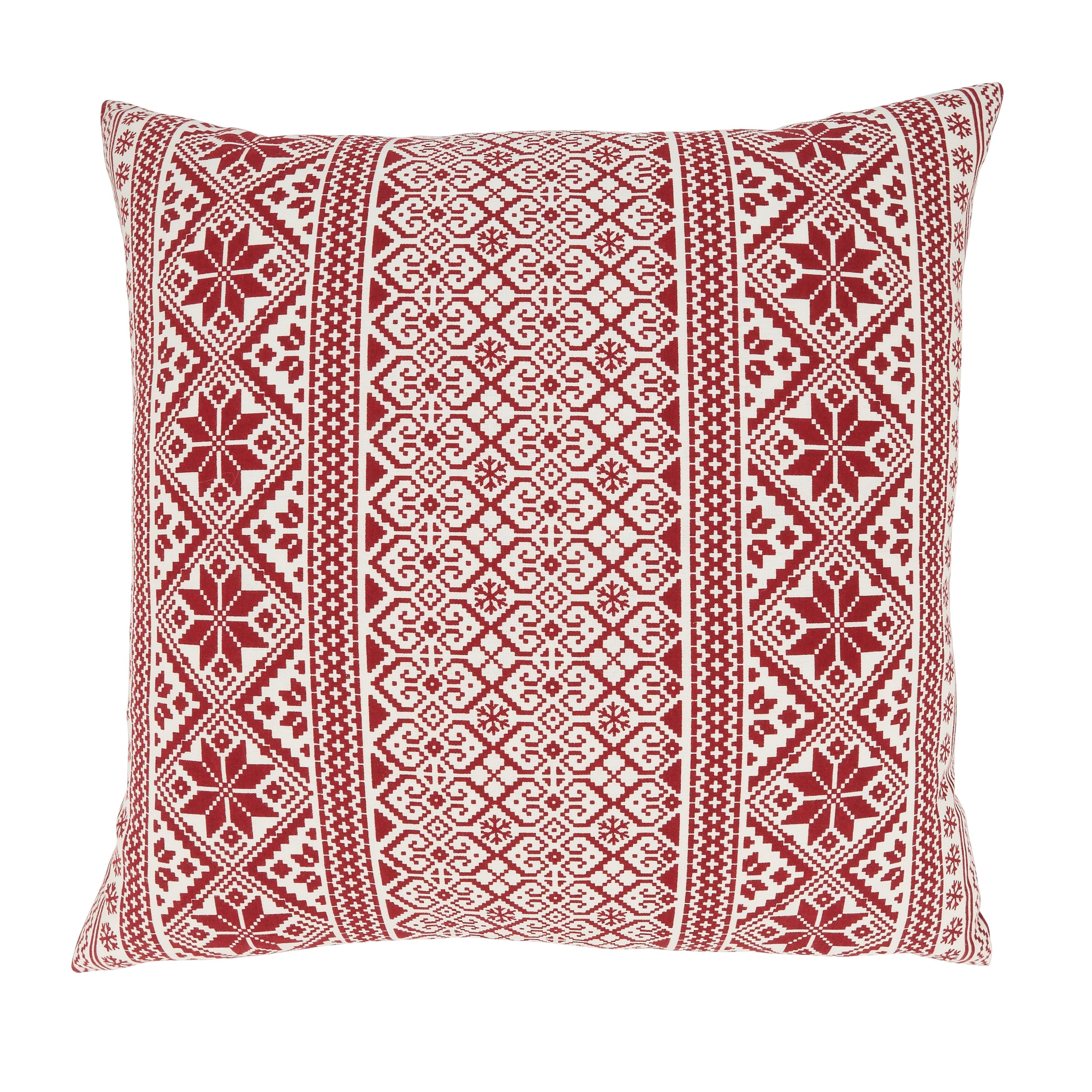 Saro Lifestyle Seasonal Spirit Christmas Pattern Throw Pillow Cover