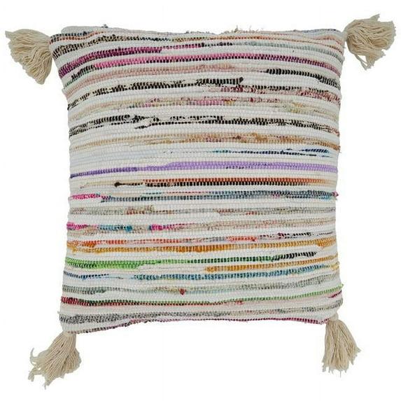 Saro Pavimento Collection Tassels Pillow Cover