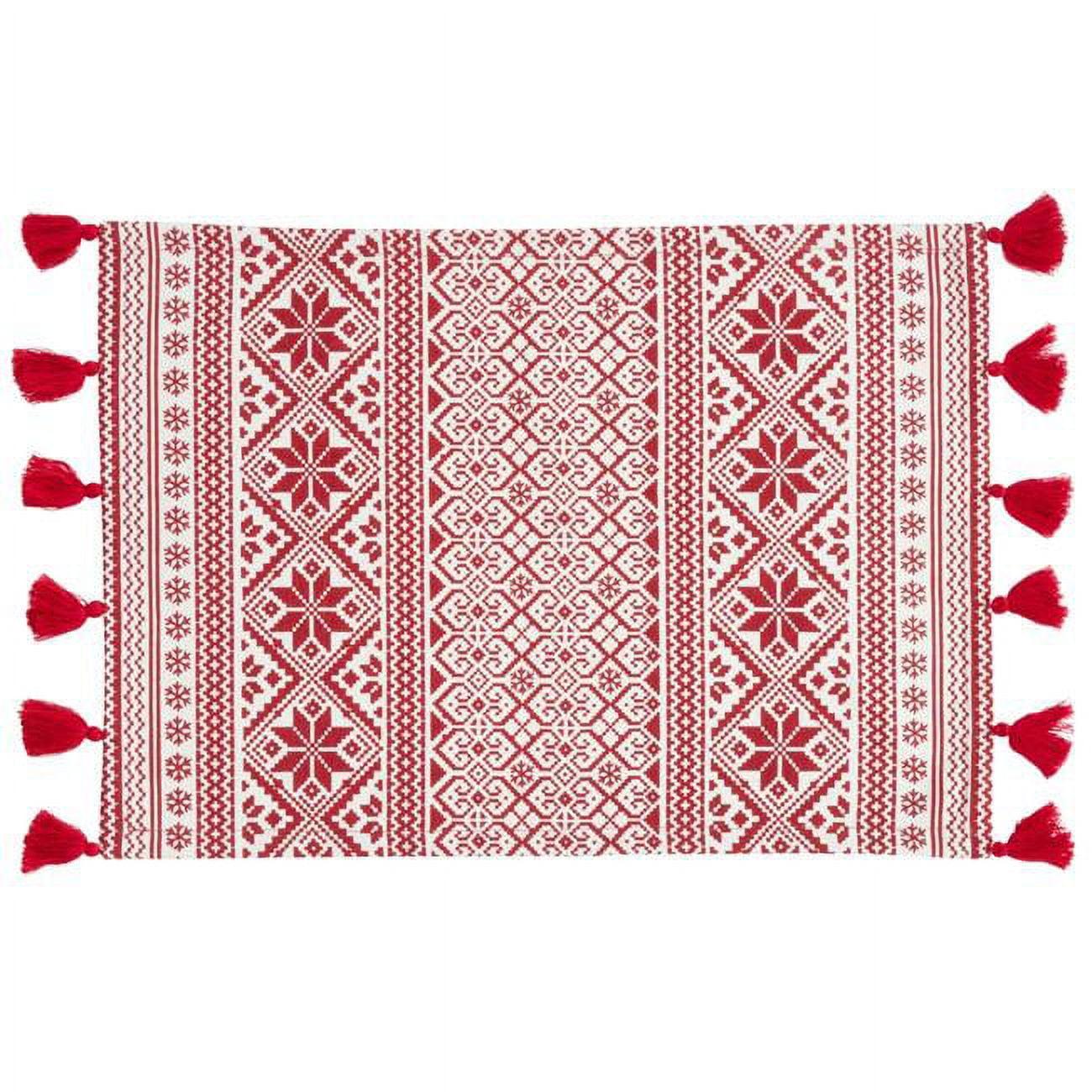 Saro Lifestyle Cotton Placemats With Christmas Pattern (Set of 4)