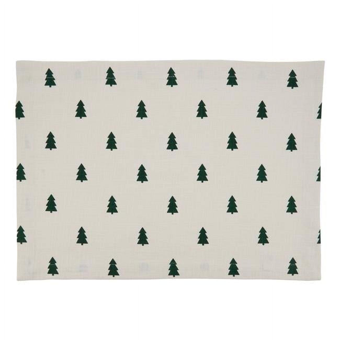 Saro Lifestyle Saro Lifestyle Christmas Tree Design Table Mats (Set of 4), Ivory, 14"x20"