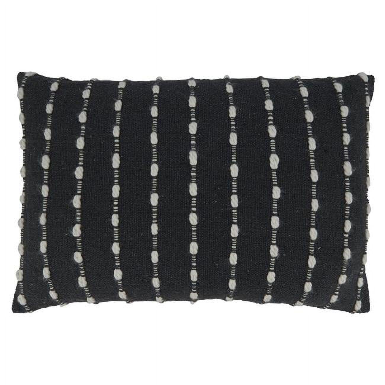 Black and White Cotton Striped Decorative Pillow Cover