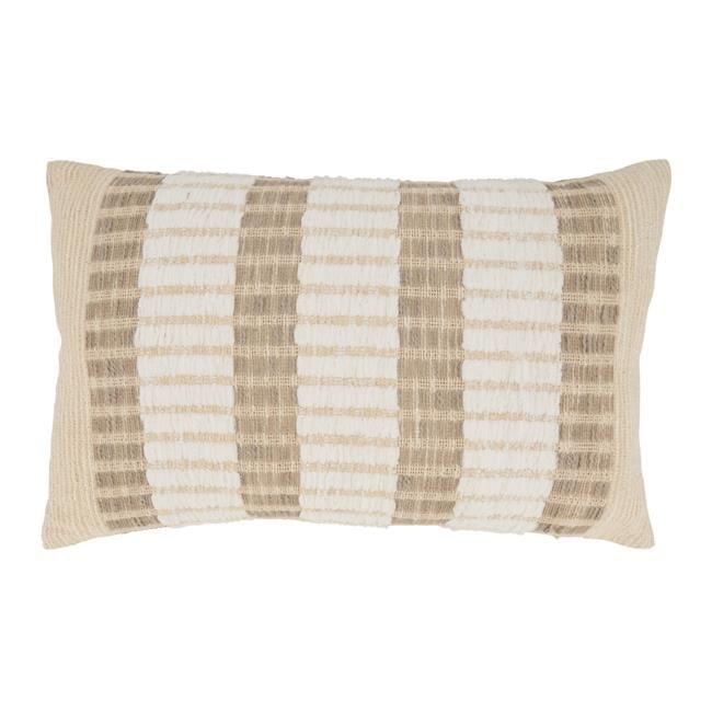 Oversize Refined Simplicity Striped Throw Pillow Natural - Saro Lifestyle