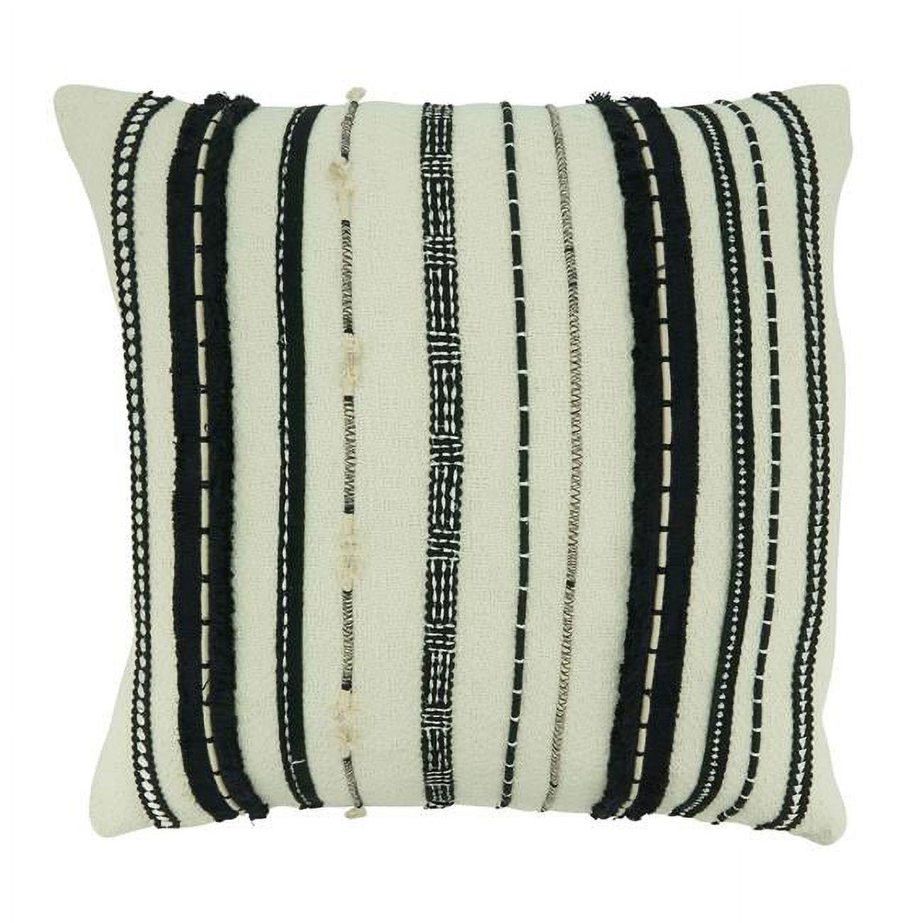 Black and White Cotton Euro Throw Pillow Cover