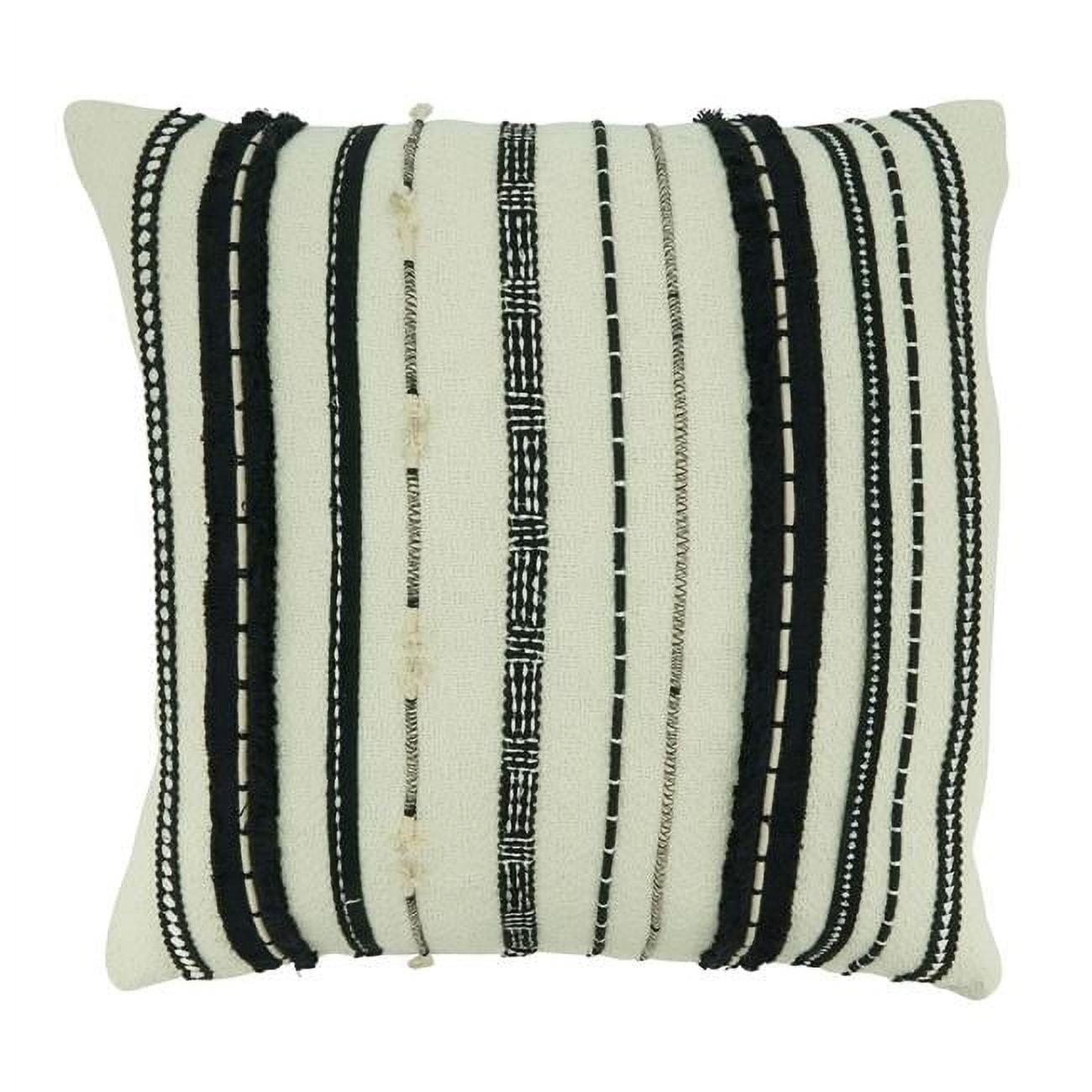 Saro Evelyn Collection Fringed Cotton Throw Pillow