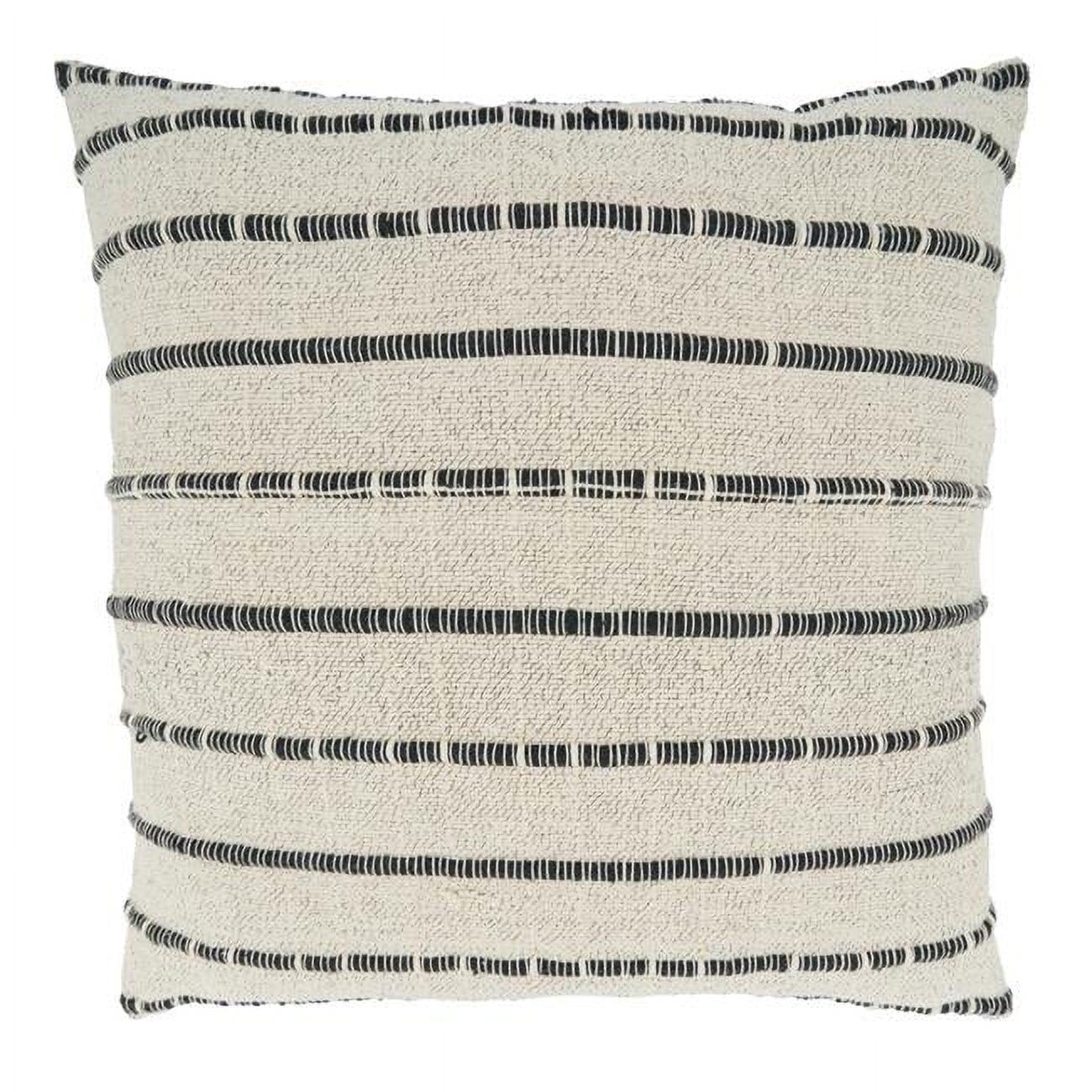 Saro Coralee Collection Striped Cotton Throw Pillow