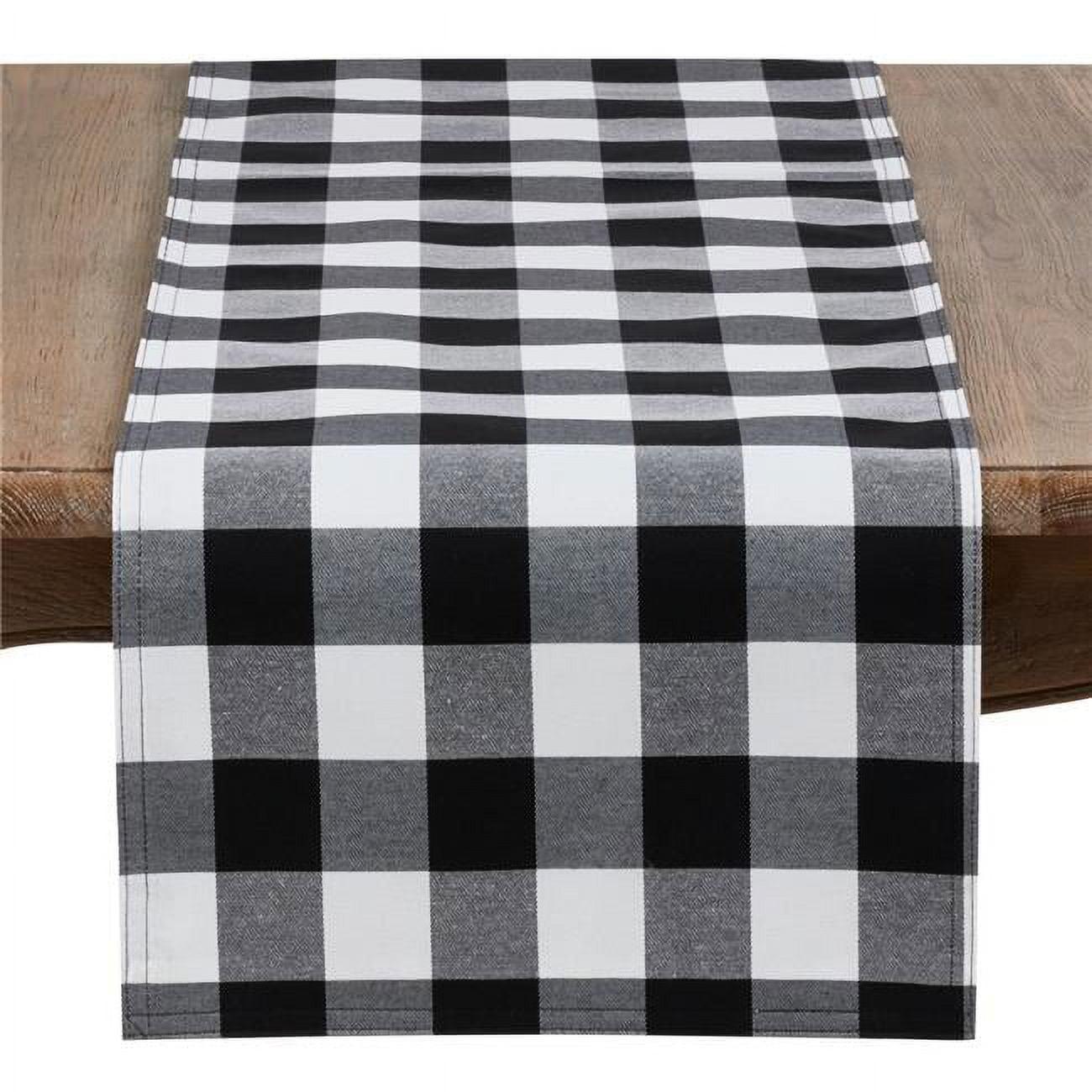 Saro Lifestyle Cotton And Poly Blend Table Runner With Plaid Design