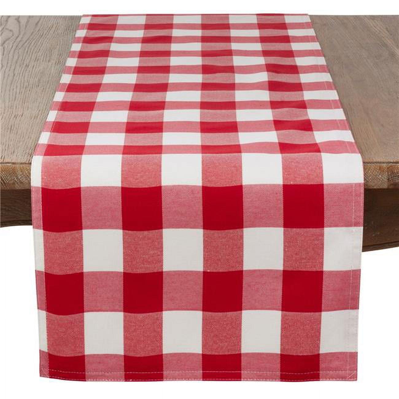 Saro Lifestyle Cotton And Poly Blend Buffalo Plaid Table Runner