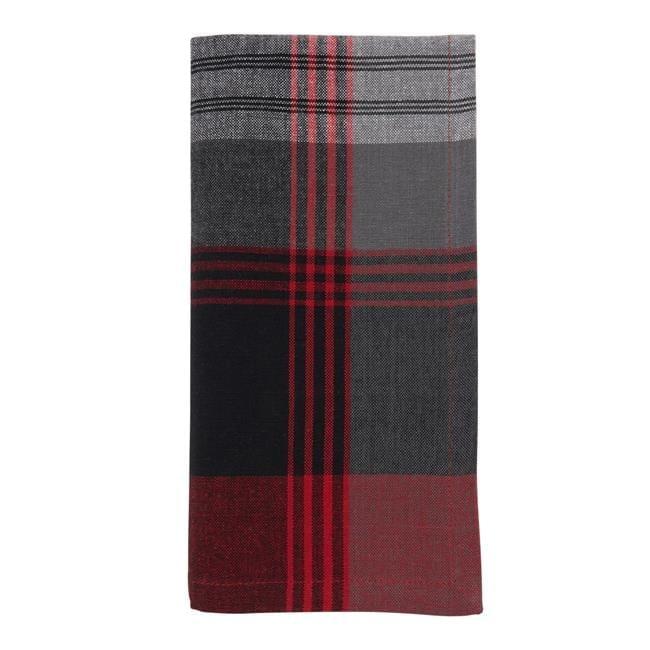 Saro Lifestyle Cotton Plaid Napkin, 20" Square, Red (Set of 4)