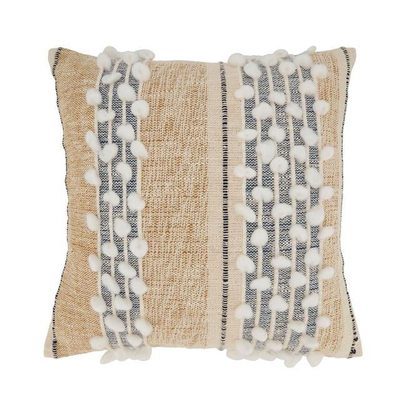 Textured Woven Striped Throw Pillow - Saro Lifestyle