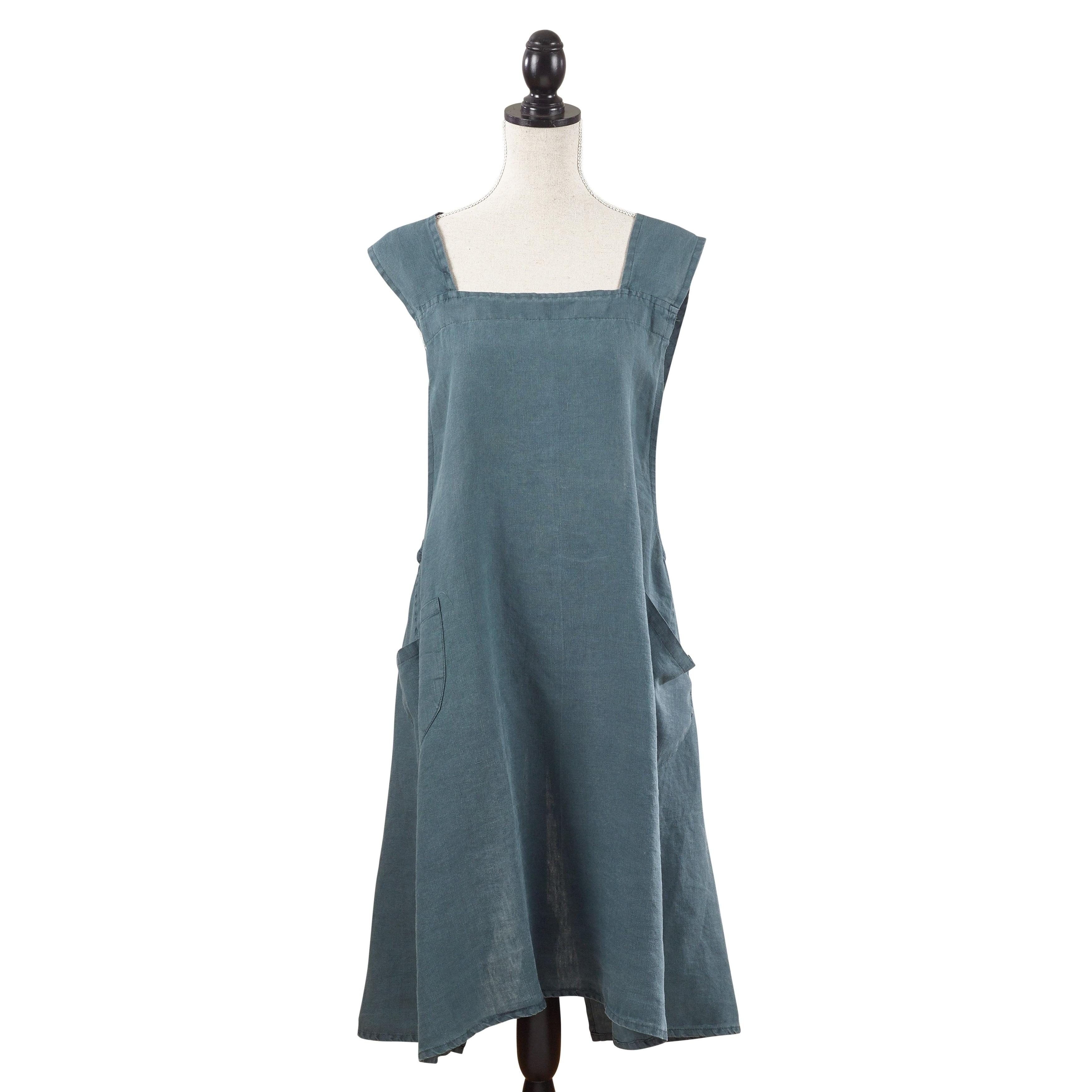 Saro Lifestyle Criss Cross Cuisine Apron, 28"x35", Blue