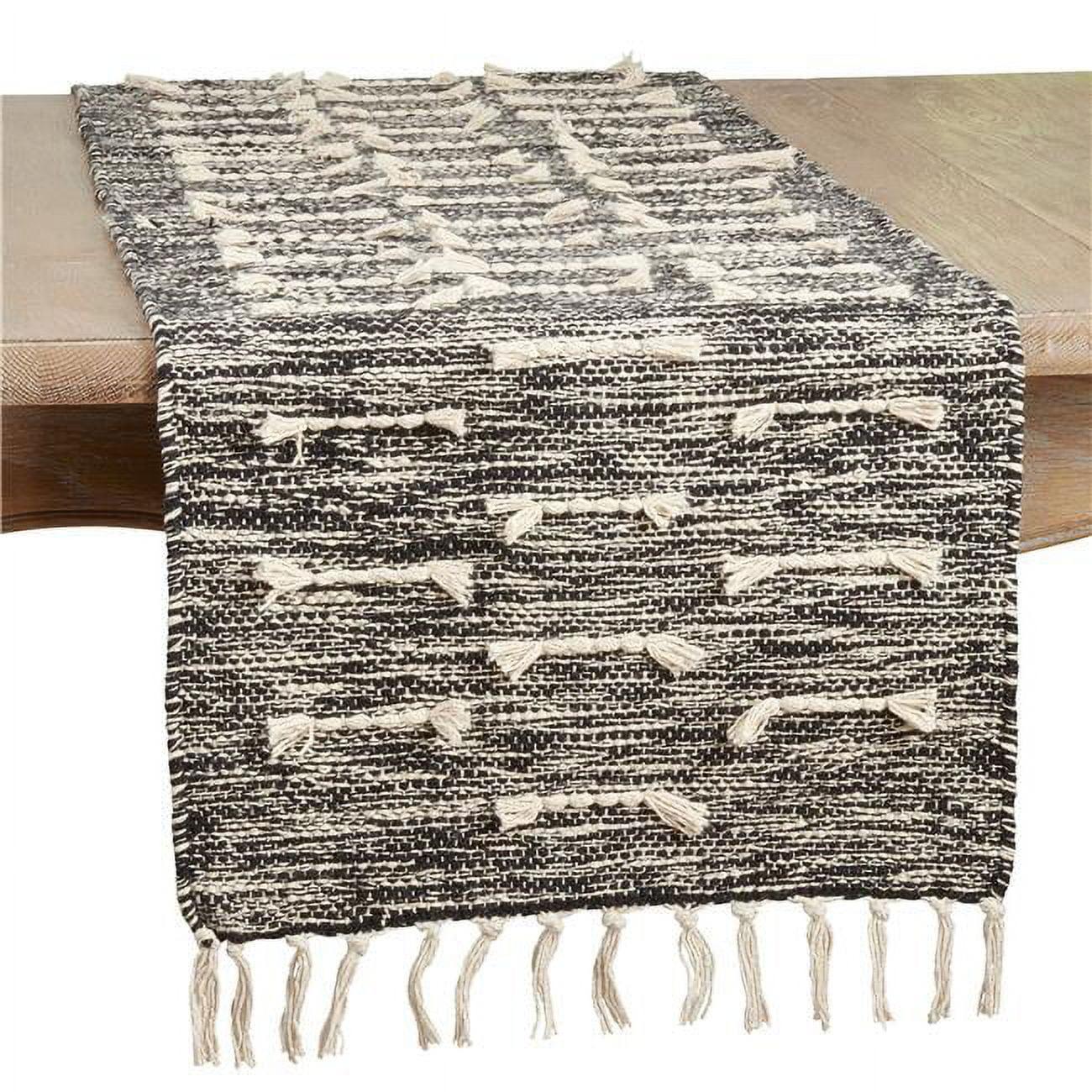 Saro Lifestyle Table Runner With Dashed Stitch Design