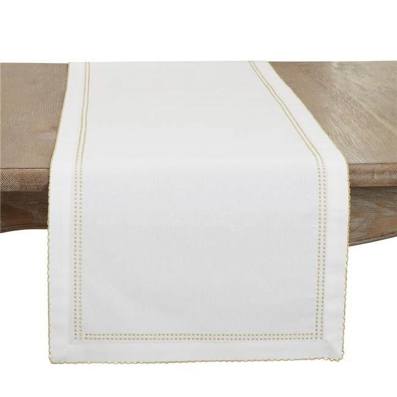 Saro Lifestyle Detailed Edge Embroidery Table Runner