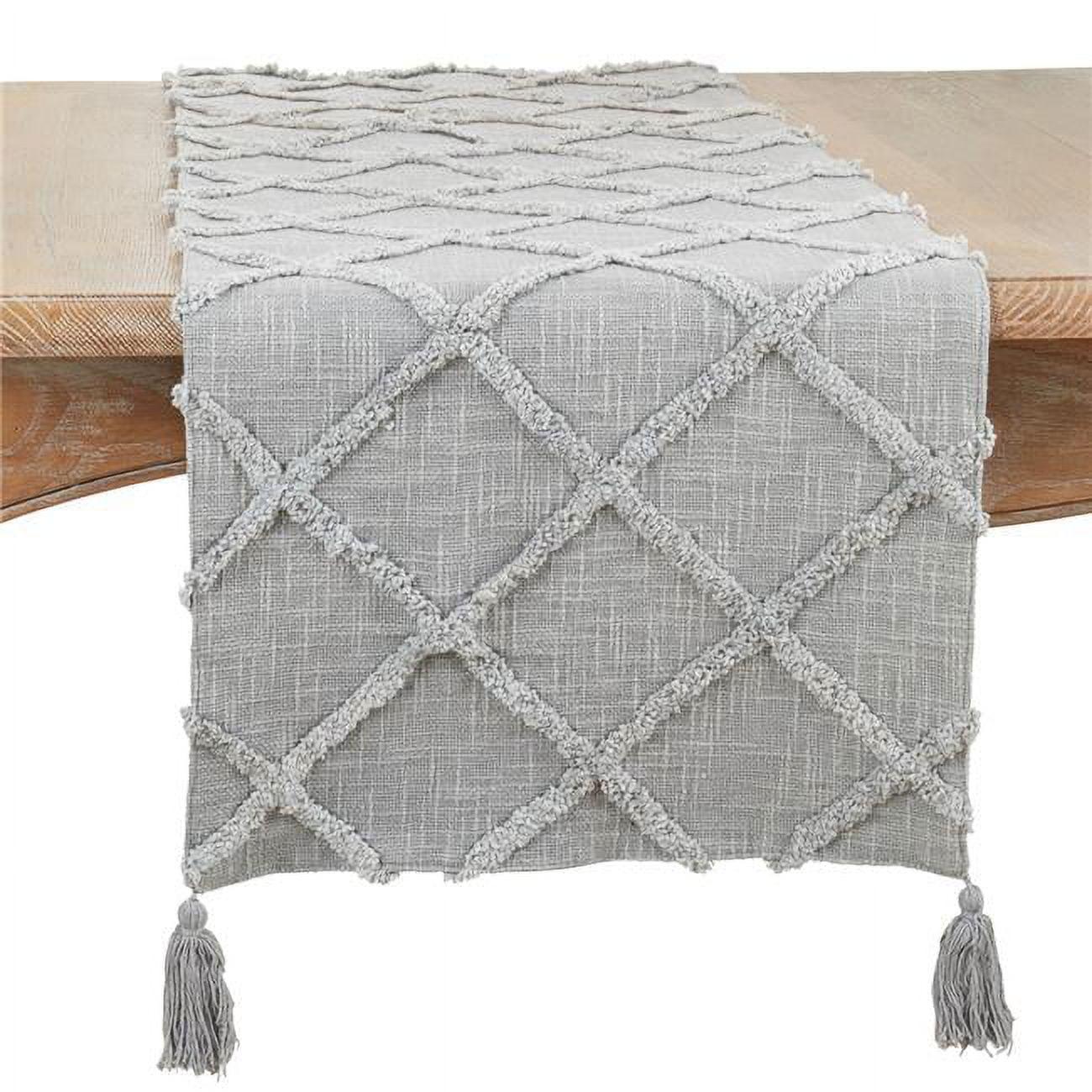 Saro Lifestyle Table Runner with Diamond Tufted Design