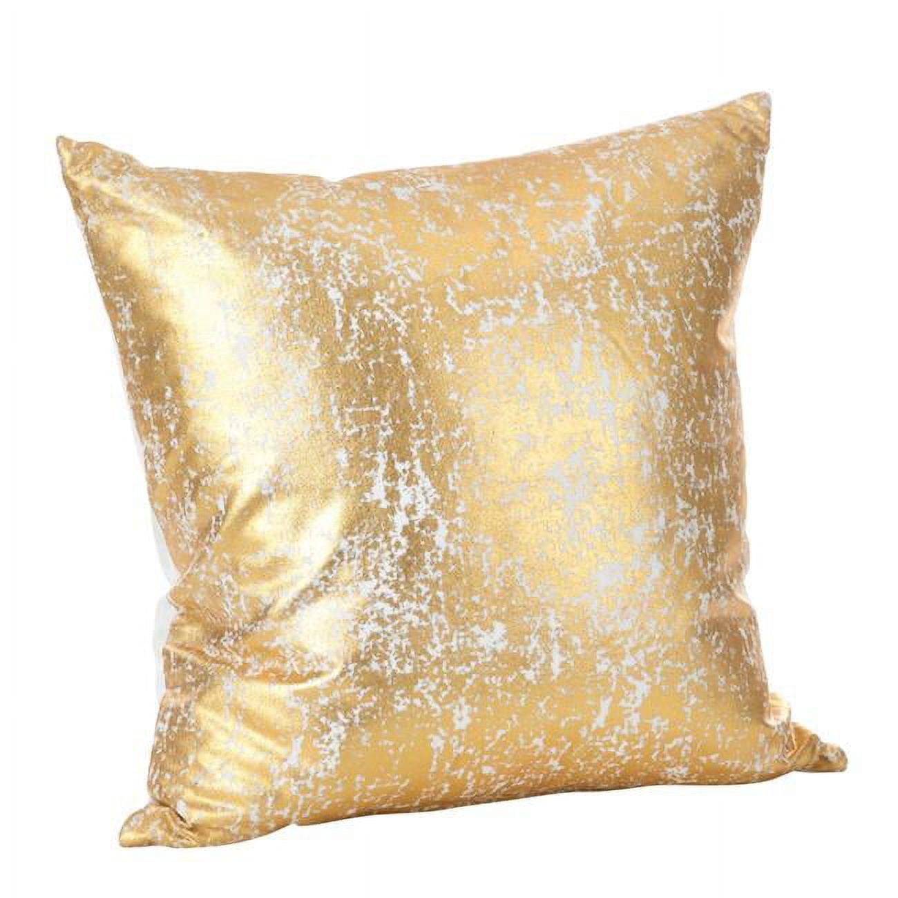 18"x18" Donnelou Metallic Foil Print Throw Pillow Gold - Saro Lifestyle