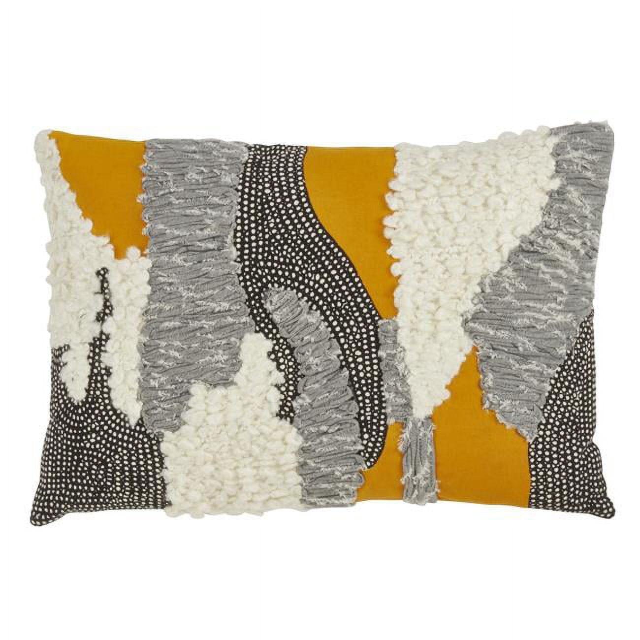 Saro Lifestyle Boucle Yarn Appliqué Throw Pillow With Down Filling