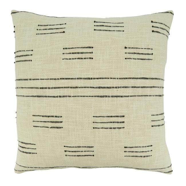 Saro Lifestyle Dash Line Throw Pillow with Down Filling