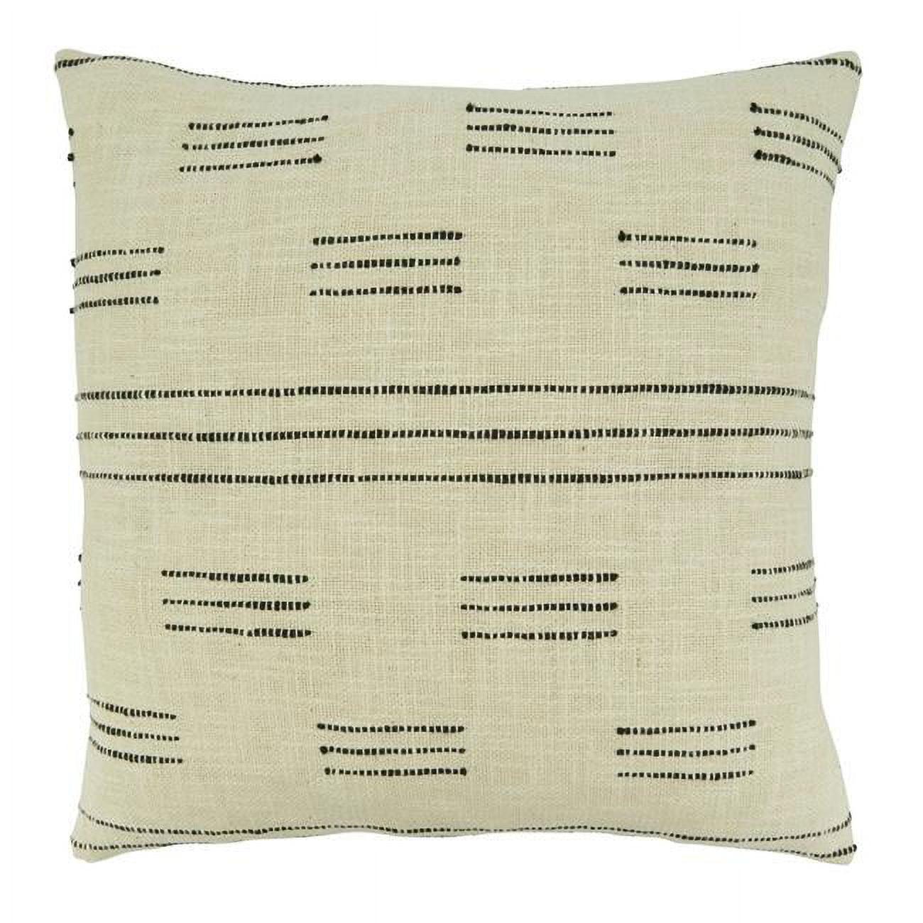 Saro Lifestyle Dash Line Throw Pillow with Down Filling