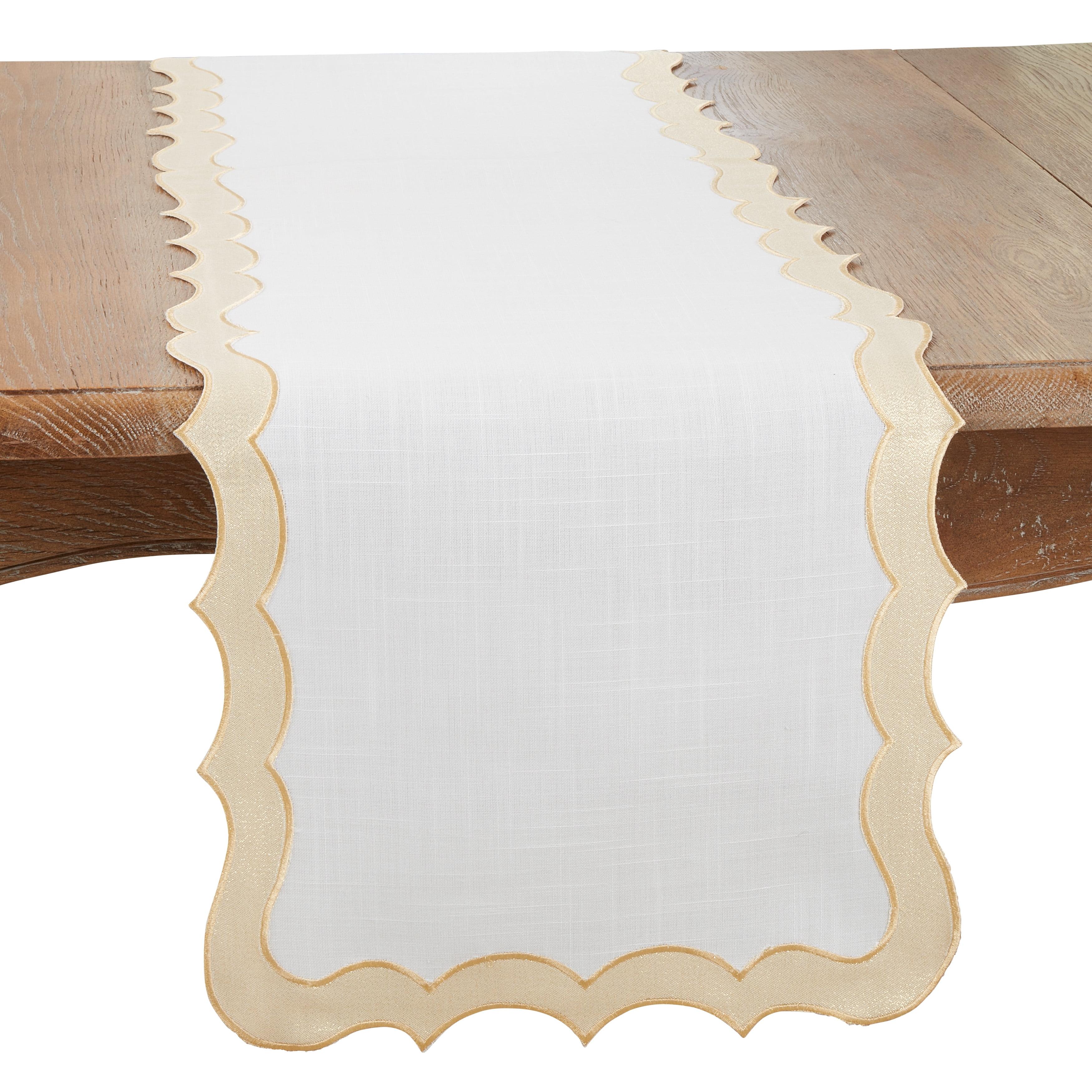 Saro Lifestyle Elegant Scallop Edge Table Runner