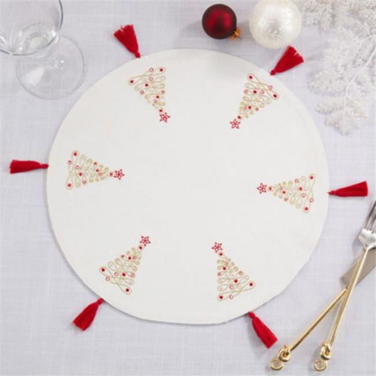 100% Cotton No Pattern Round Placemat