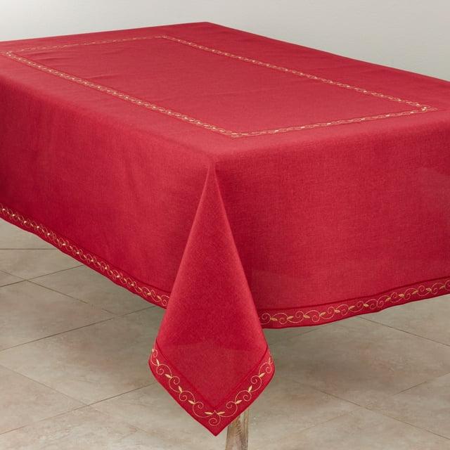 Saro Lifestyle Embroidered Holiday Tablecloth