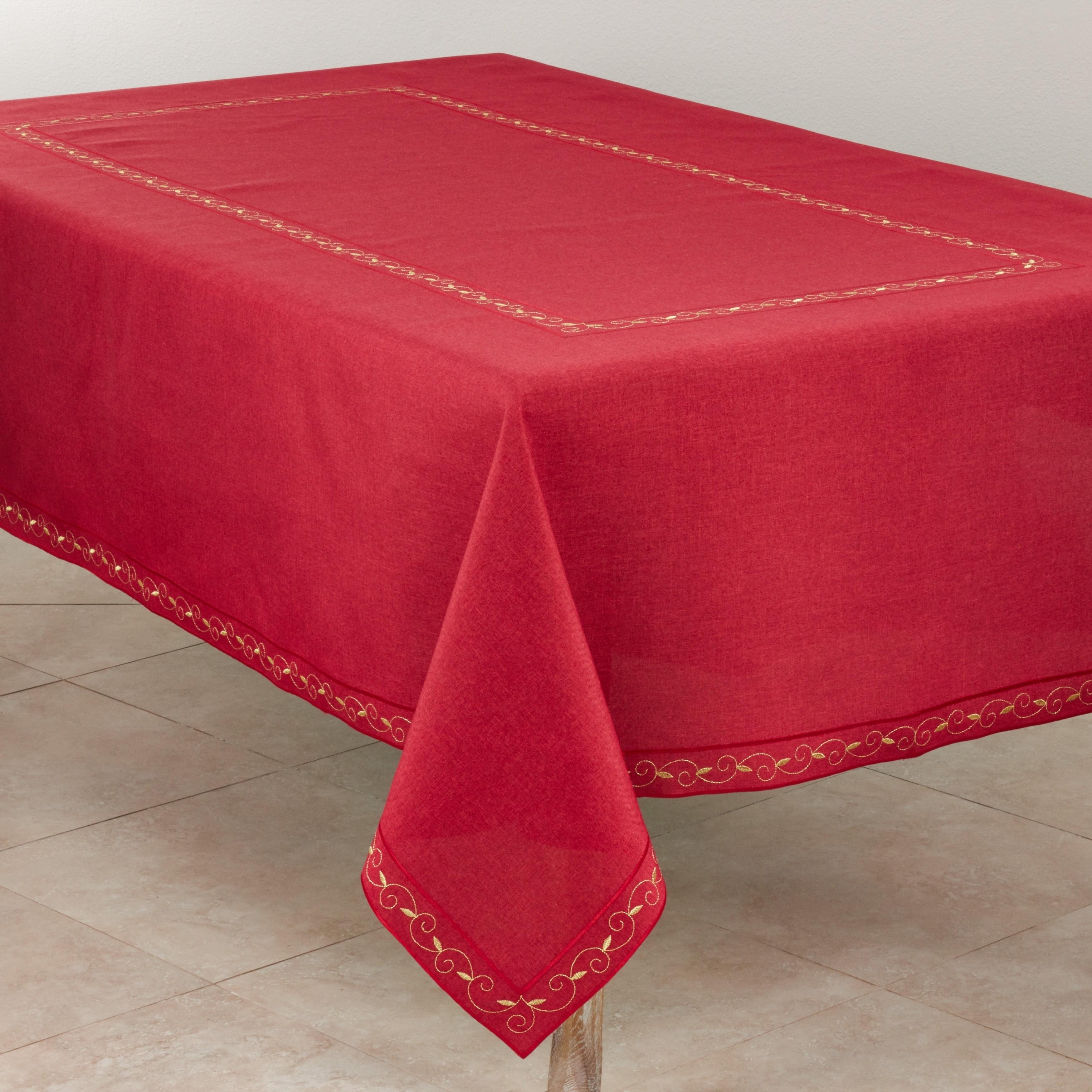 Saro Lifestyle Embroidered Holiday Tablecloth