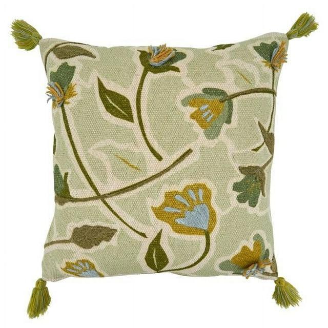 Saro Blossom Collection Floral Cotton Pillow Cover